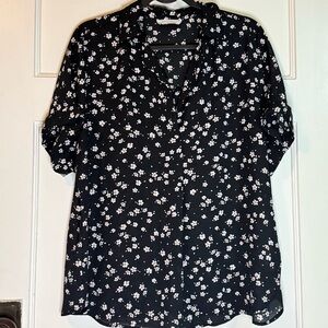 All in Favor Black Floral Blouse